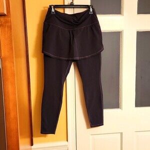 Athleta Gray High-Rise Chaturanga 2-in-1 Leggings & Skirt Size MP